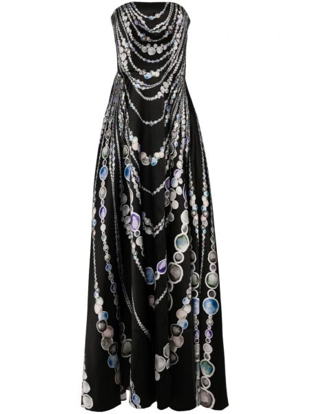 Robe droite à imprimé Saiid Kobeisy noir