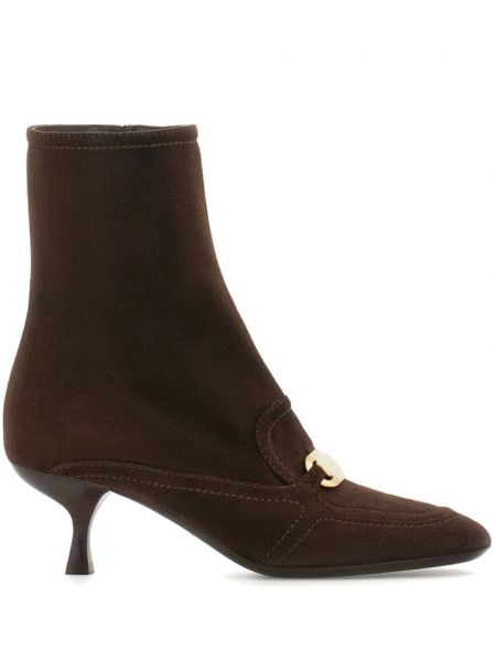 Botine din piele de căprioară Ferragamo maro