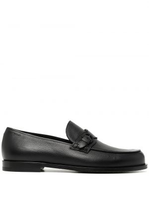Pantofi loafer din piele cu cataramă Bally negru