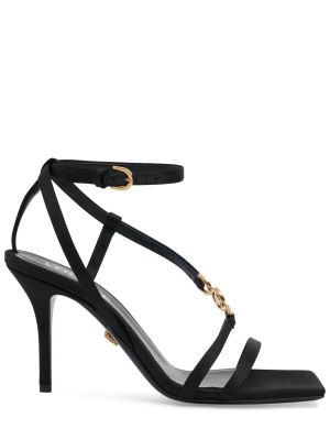 Saténové sandály Versace černé