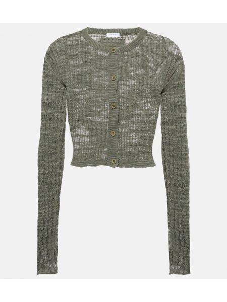 Cardigan di lino Acne Studios verde