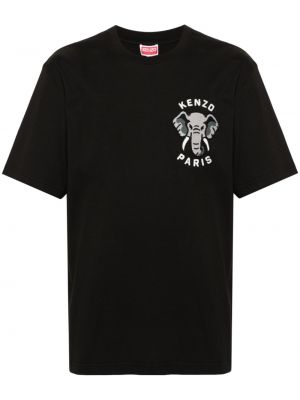 T-shirt mit stickerei aus baumwoll Kenzo schwarz