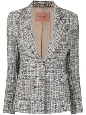 Tweed lang blazer Twinset rosa