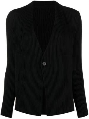 Plisirana jakna z v-izrezom Issey Miyake črna