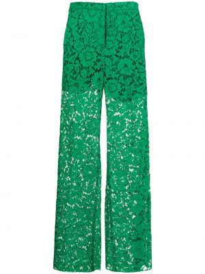 Pantalones bootcut de encaje Valentino verde