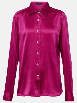 Camisa de raso de seda Tom Ford rosa