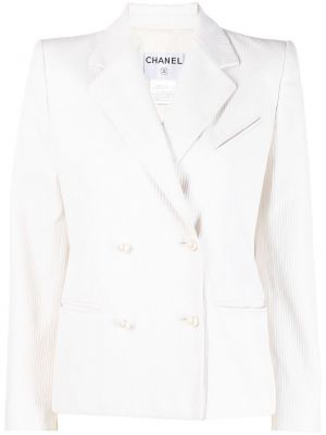 Sako s perlami Chanel Pre-owned biela