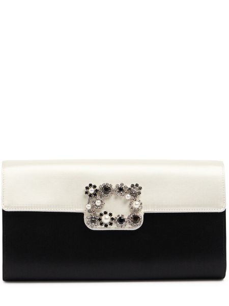 Spænde blomstret clutch Roger Vivier sort