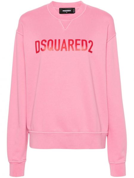 Raštuotas medvilninis džemperis Dsquared2 rožinė