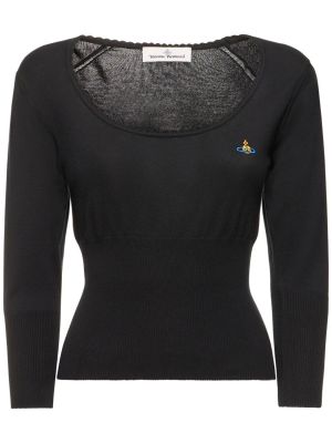 Памучен кашмирен пуловер Vivienne Westwood черно