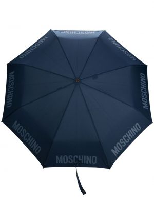 Regenschirm mit print Moschino blau