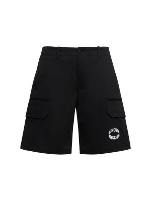 Pantalones cortos cargo de algodón Moschino negro