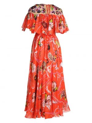Sukienka w kwiatki z nadrukiem z falbankami Pucci Pre-owned