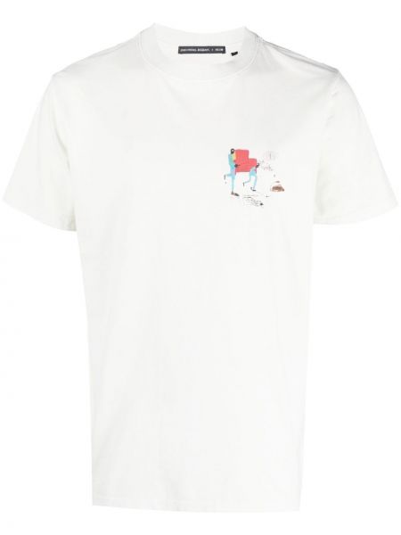 Памучна тениска с принт Neuw бяло
