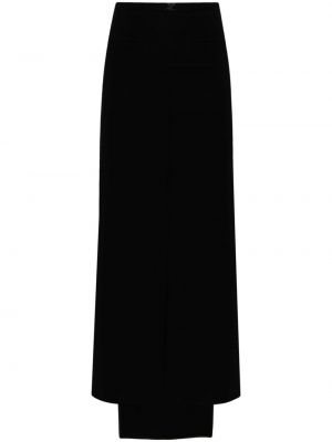 Midi φούστα από κρεπ Courreges μαύρο