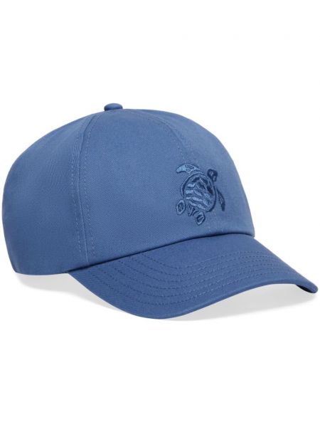 Medvilninis siuvinėtas kepurė su snapeliu Vilebrequin mėlyna