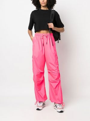 Spodnie sportowe relaxed fit Styland różowe
