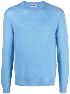 Вълнен пуловер Jil Sander синьо