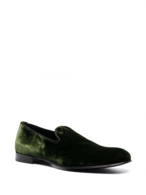 Slip-on sametist velvetist loafer-kingad D4.0 roheline
