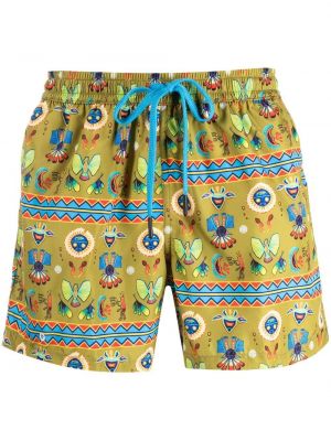 Abstrakt trykk trykt shorts Nos Beachwear grønn