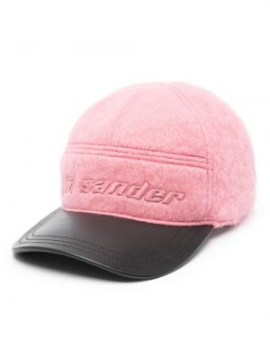 Cappello con visiera ricamato Jil Sander rosa