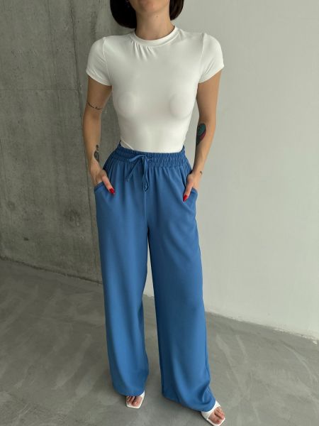 Voľné nohavice Laluvia modrá