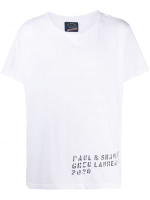 Camiseta con estampado Greg Lauren X Paul & Shark blanco