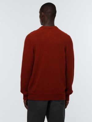 Sweter z dekoltem w serek Lemaire czerwony