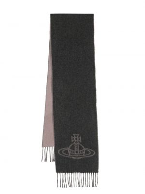 Beidseitig tragbare woll schal mit print Vivienne Westwood grau