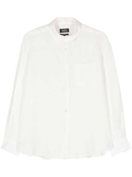 Lněná košile A.p.c. bílá