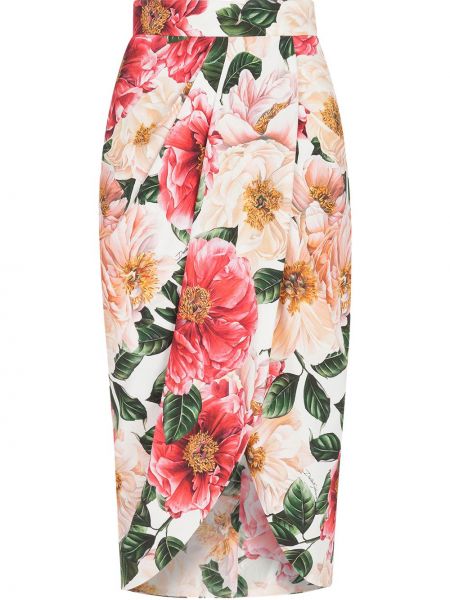 Falda de tubo de flores con estampado Dolce & Gabbana rosa