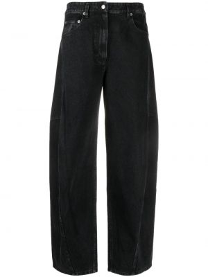 Voľné džínsy s vysokým pásom Tibi čierna
