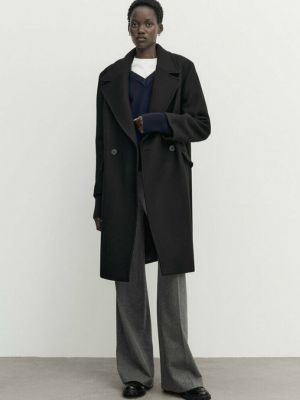 Пальто Massimo Dutti черное
