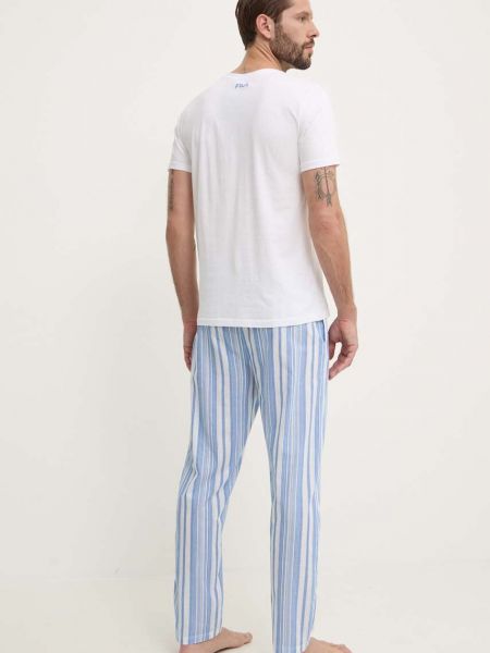Pamučna pidžama s printom Fila bijela