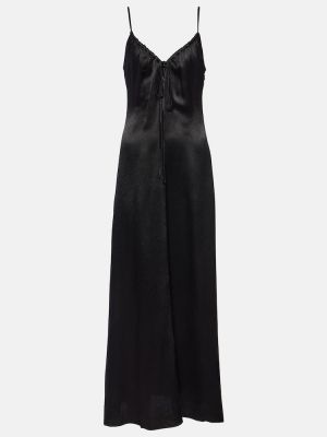 Saténové dlouhé šaty Proenza Schouler černé