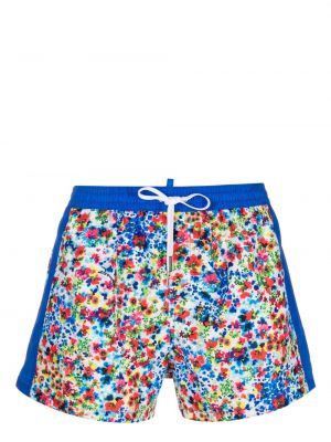 Pantaloni scurți cu model floral cu imagine Dsquared2 albastru