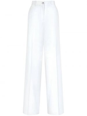 Pamut nadrág Dolce & Gabbana fehér