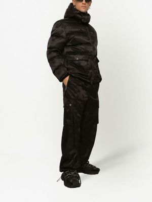 Žakarda dūnu jaka ar kapuci Dolce & Gabbana melns