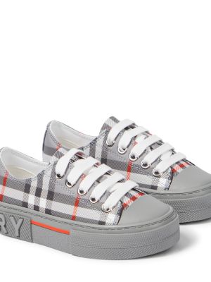 Kontrolleret canvas sneakers for piger Burberry Kids grå