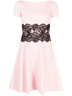 Květinové vlněné mini šaty na zip Valentino Pre-owned - černá