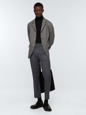 Kostkované slim fit klasické kalhoty Undercover šedé