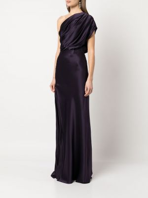 Sukienka wieczorowa z otwartymi plecami asymetryczna Michelle Mason fioletowa