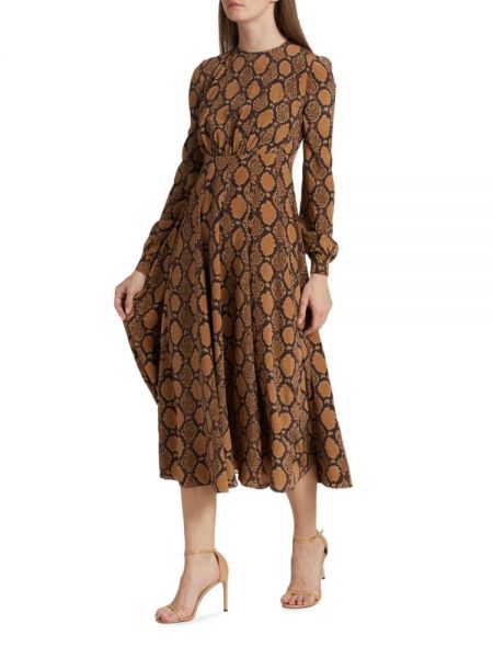Платье миди с принтом со змеиным принтом Michael Kors Collection
