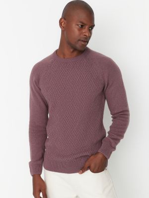 Sweter z okrągłym dekoltem wełniane Trendyol