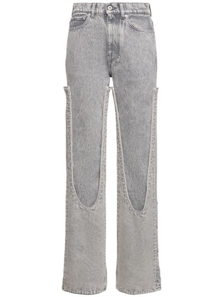 Zvonové džíny s vysokým pasem Y/project šedé