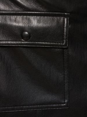 Kožená sukňa z ekologickej kože Msgm čierna