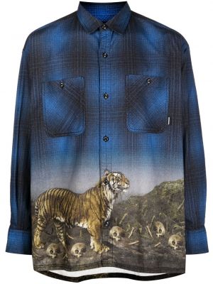 Chemise à imprimé et imprimé rayures tigre Neighborhood bleu