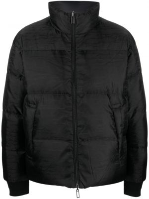 Páperová bunda s potlačou Emporio Armani čierna