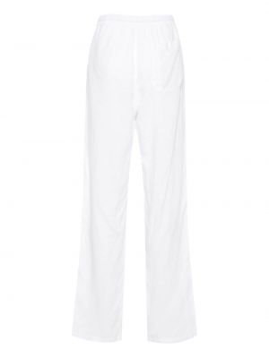 Lněné rovné kalhoty Aspesi bílé