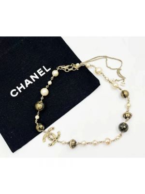 Naszyjnik z perełkami koronkowy Chanel Vintage